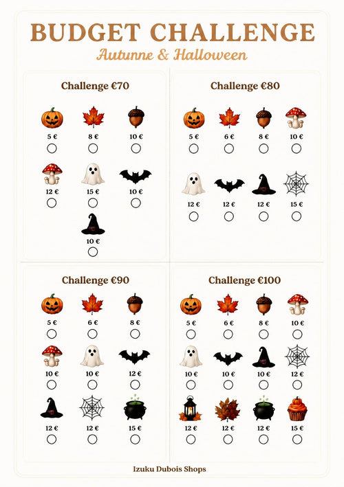 Carte Budget Challenge - Édition Autonne & Halloween