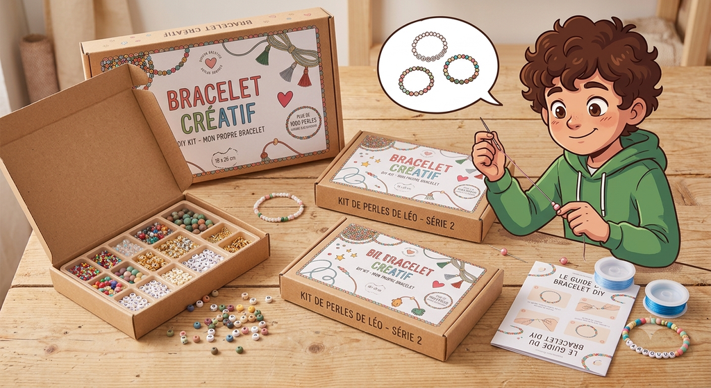 Kit DIY Bracelet Créatif – Édition Spéciale "L'Apprenti Manga"
(Alternative : Pack Combo Créateur – Bracelets Personnalisables & Illustration Kodame-Crutal)