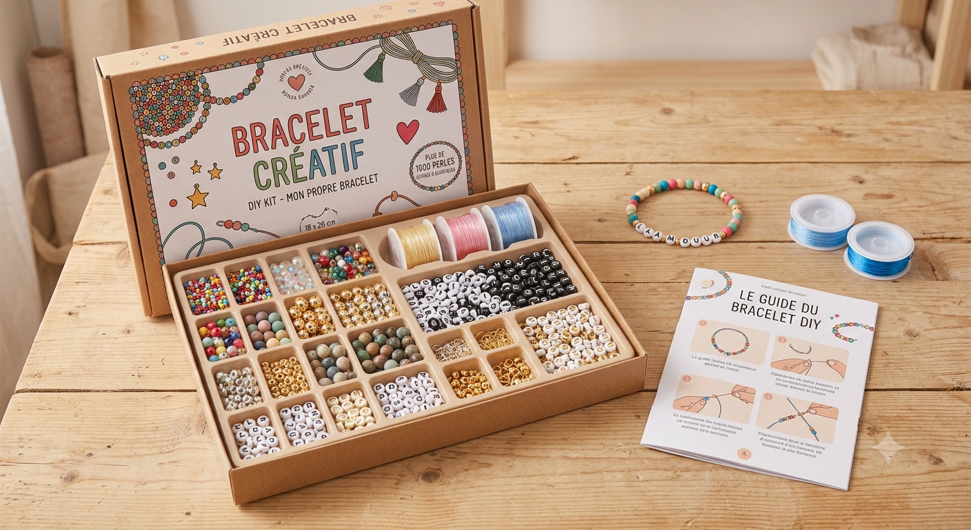 Kit DIY Bracelet Créatif – Édition Spéciale "L'Apprenti Manga"
(Alternative : Pack Combo Créateur – Bracelets Personnalisables & Illustration Kodame-Crutal)